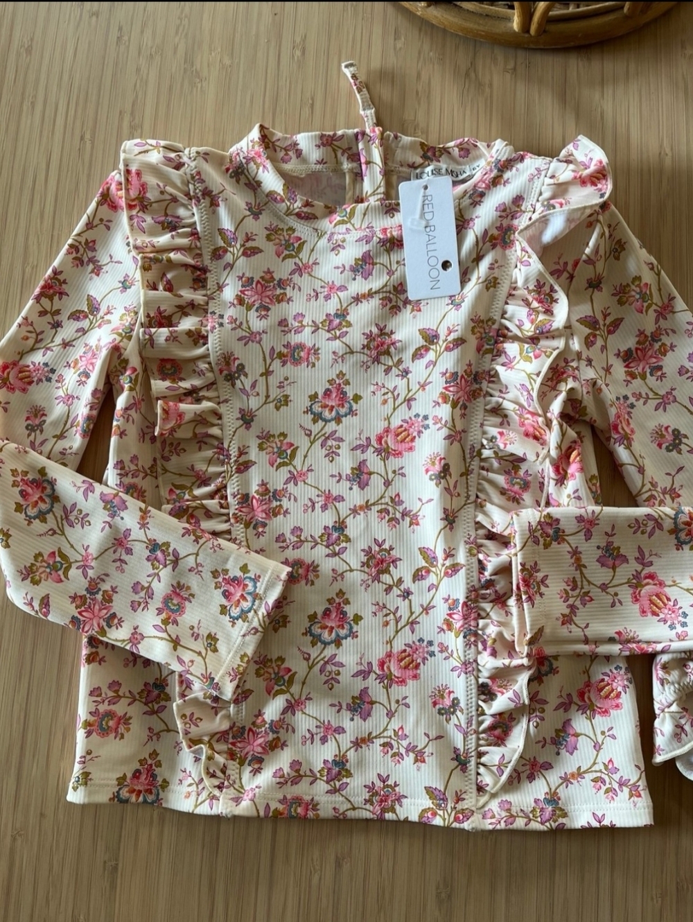 New Floral Ruffle Kids Rashguard - Picture 6 of 7